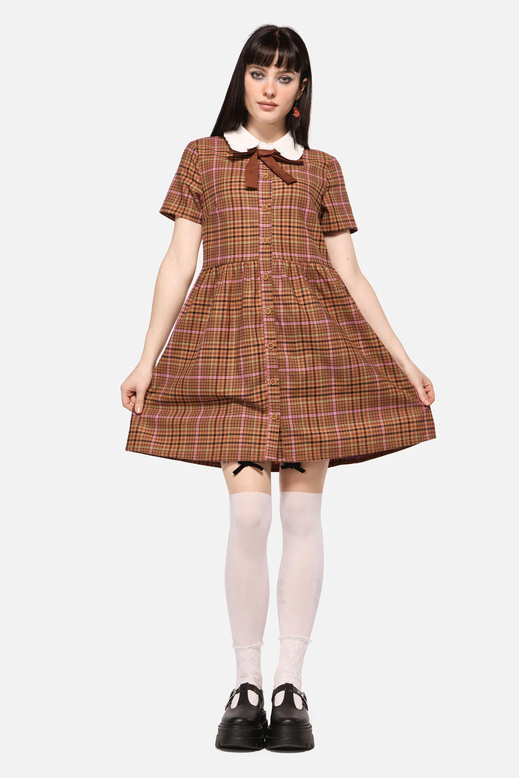 Rustic Check Collar Dress - Image 3