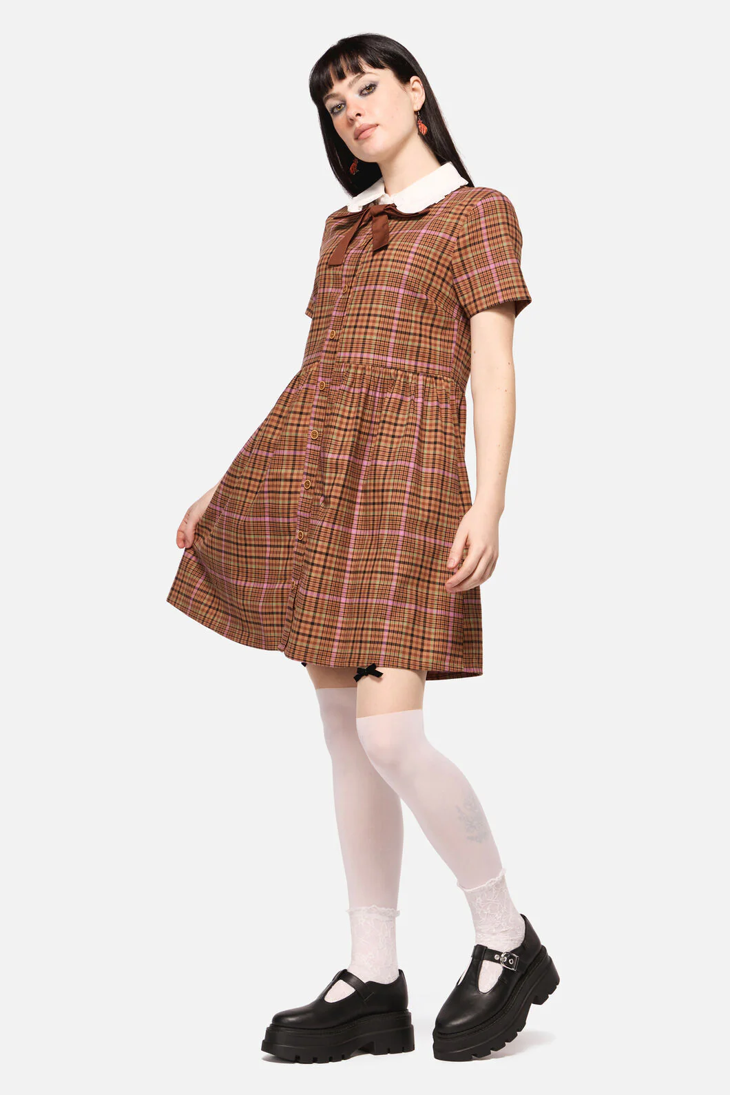 Rustic Check Collar Dress - Image 4