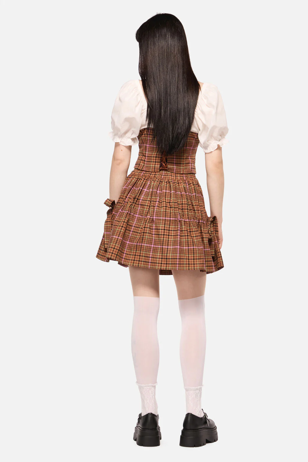 Rustic Check Gathered Skirt - Image 4