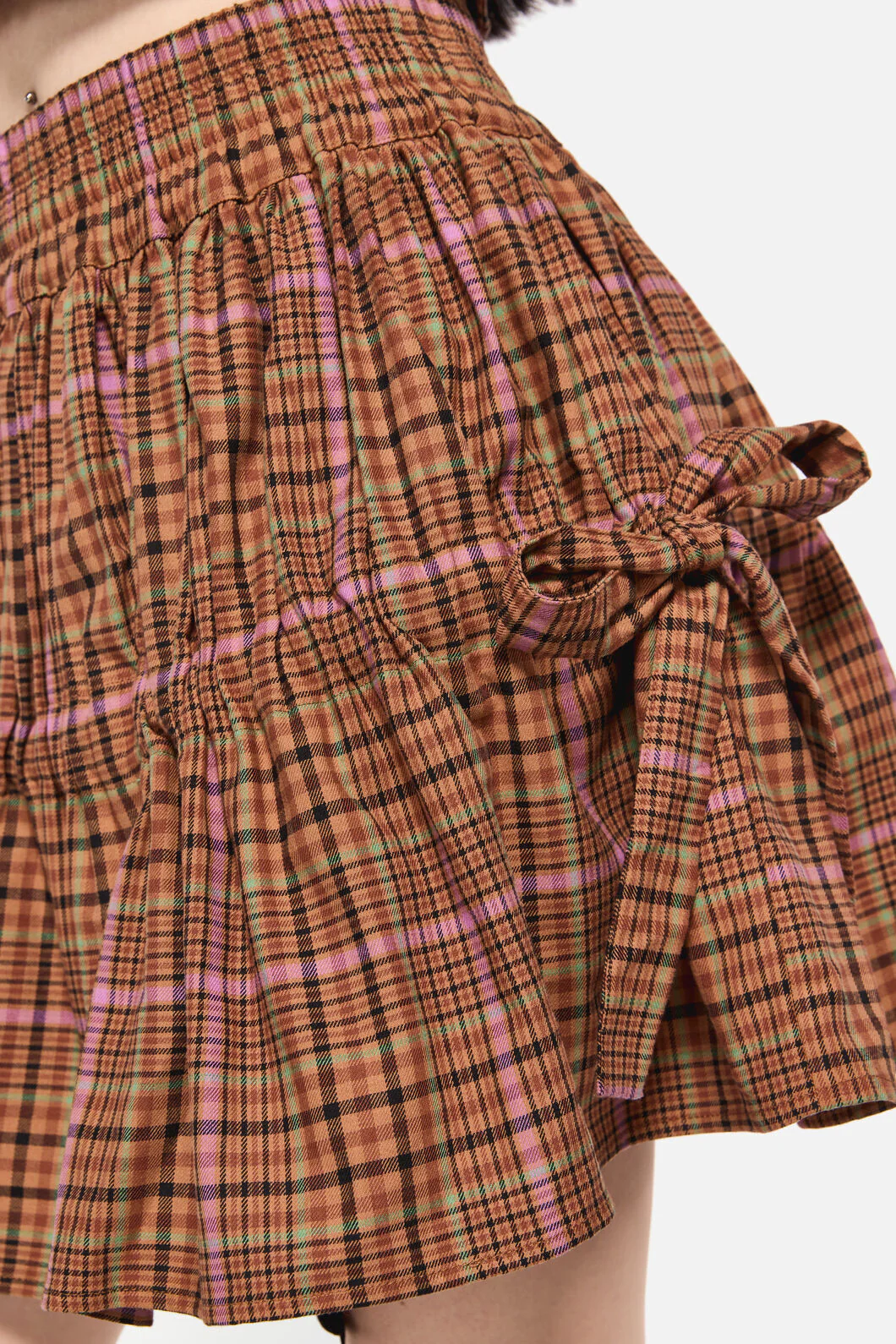 Rustic Check Gathered Skirt - Image 5