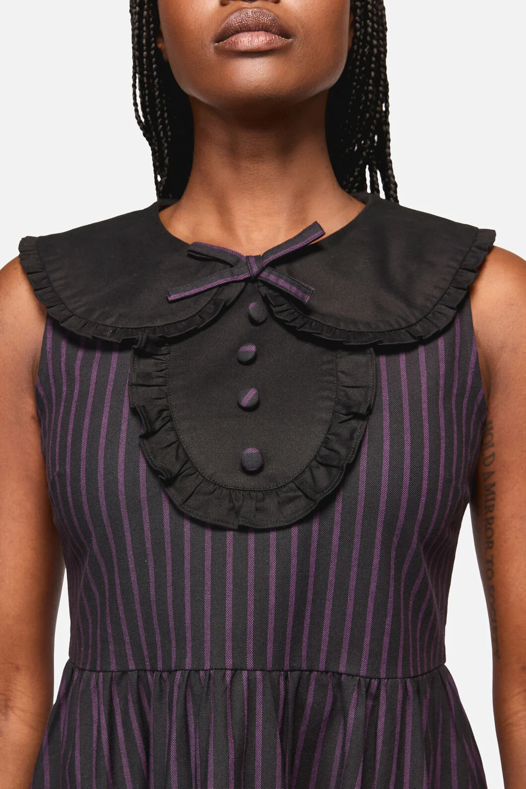 Sabrina Pinstripe Goth Dress - Image 5