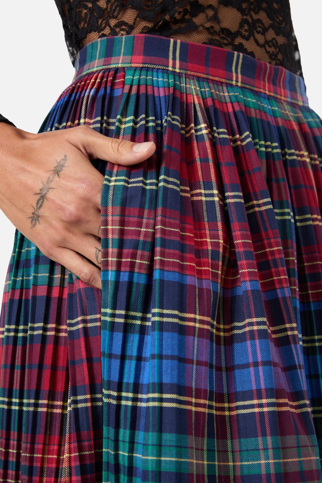 Sainted Tartan Pleated Skirt - Image 12