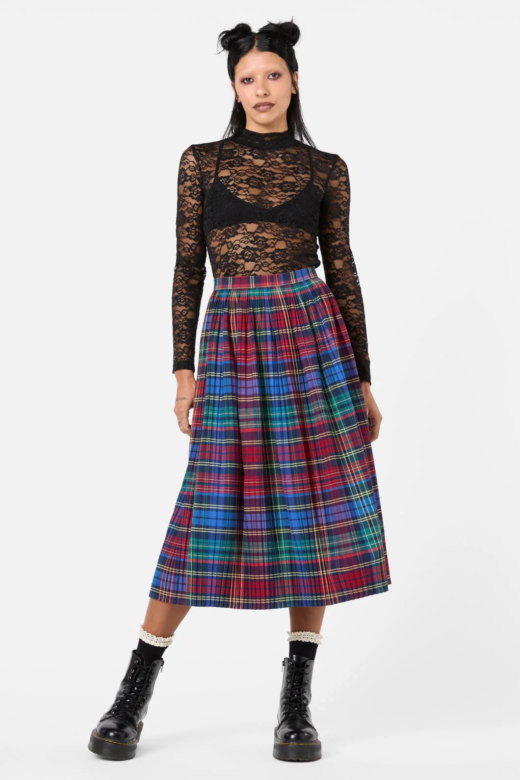Sainted Tartan Pleated Skirt - Image 9