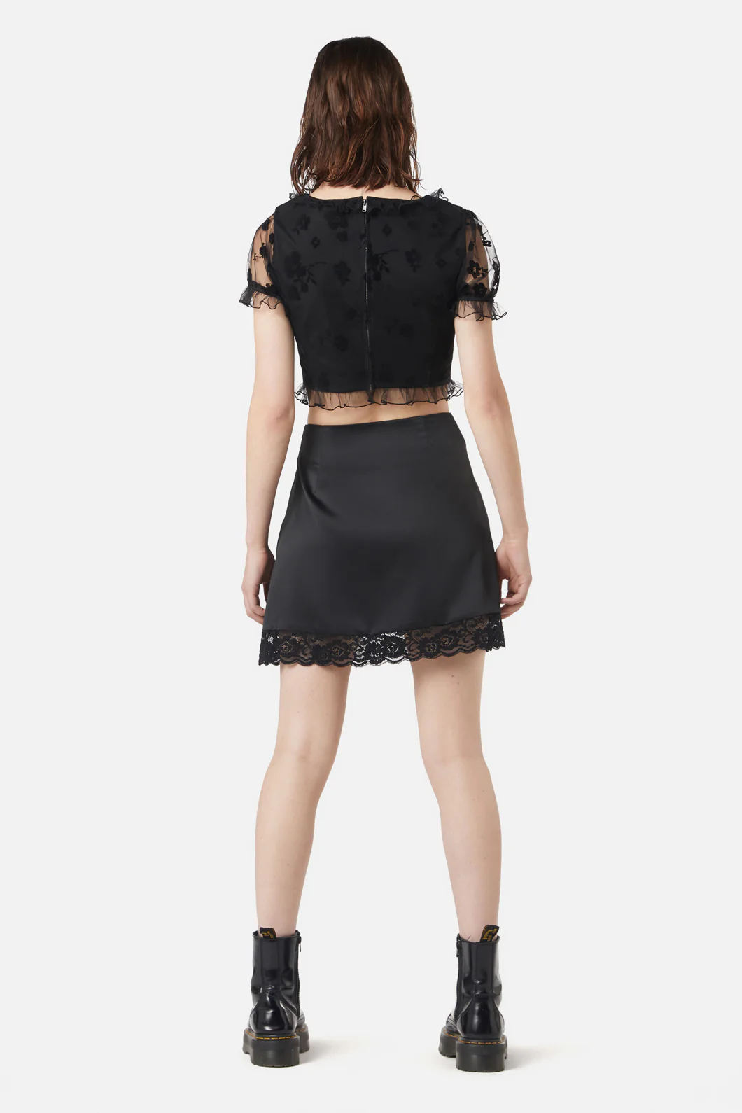Satin Lace Slip Mini Skirt - Image 4