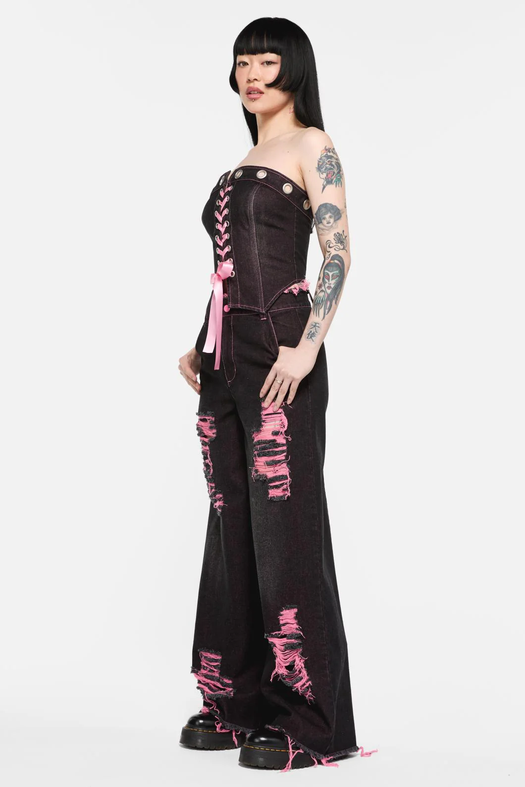 Scales Eyelet Denim Corset - Image 3