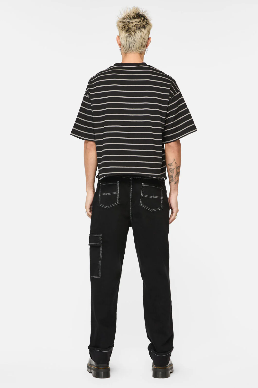 Scribbles Stripey Distressed Tee - Image 4