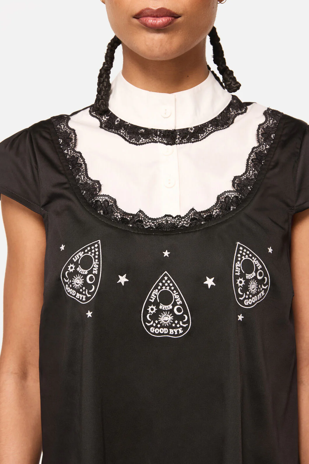 Séance Contrast Goth Mini Dress - Image 5