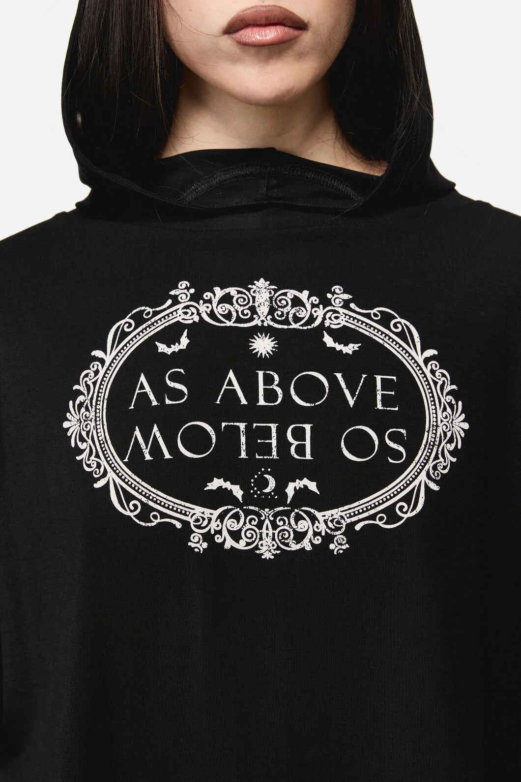 Séance Hooded Goth Print Tee - Image 6