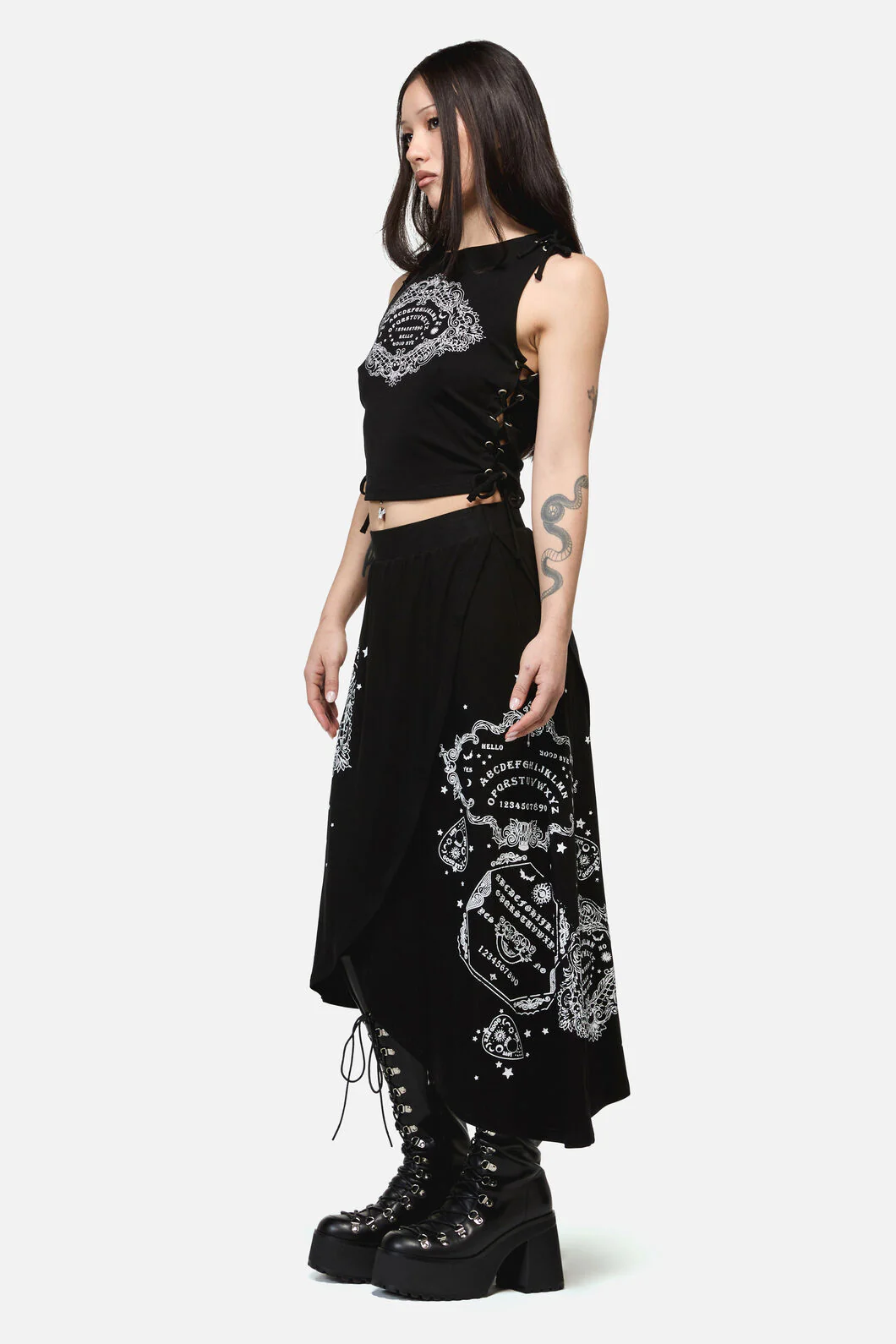 Séance Layered Goth Midi Skirt - Image 2