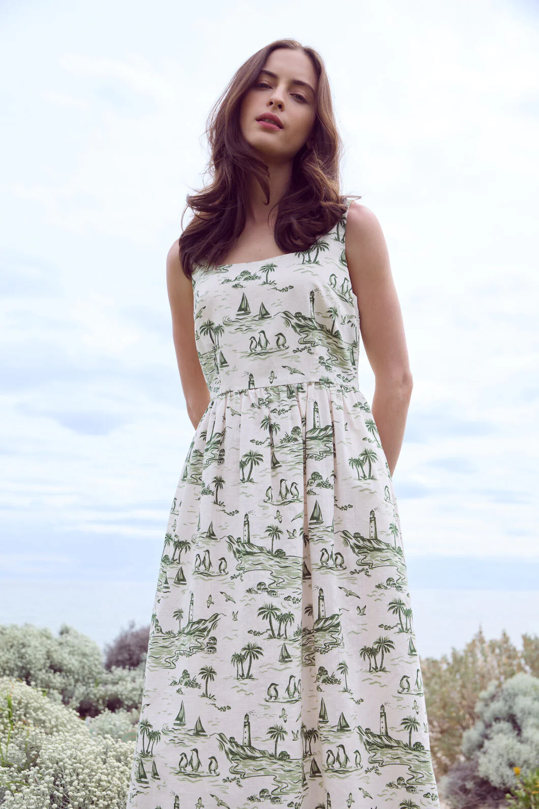Seaside Toile Midi Dress - Image 2