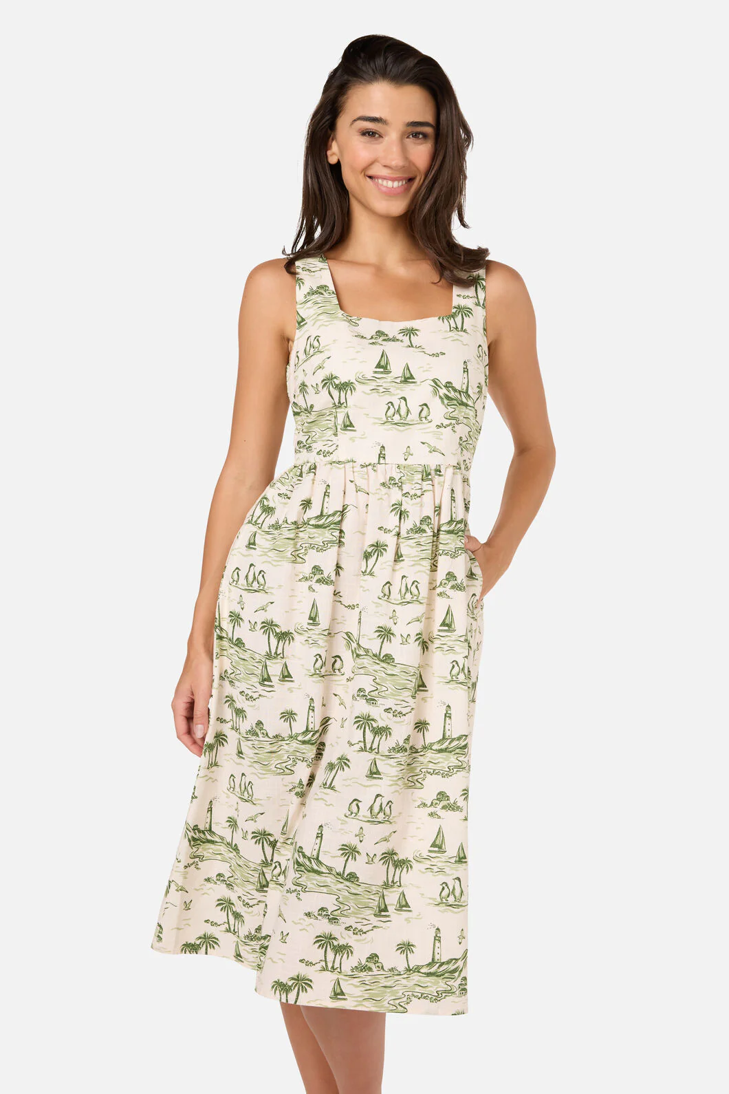 Seaside Toile Midi Dress - Image 7