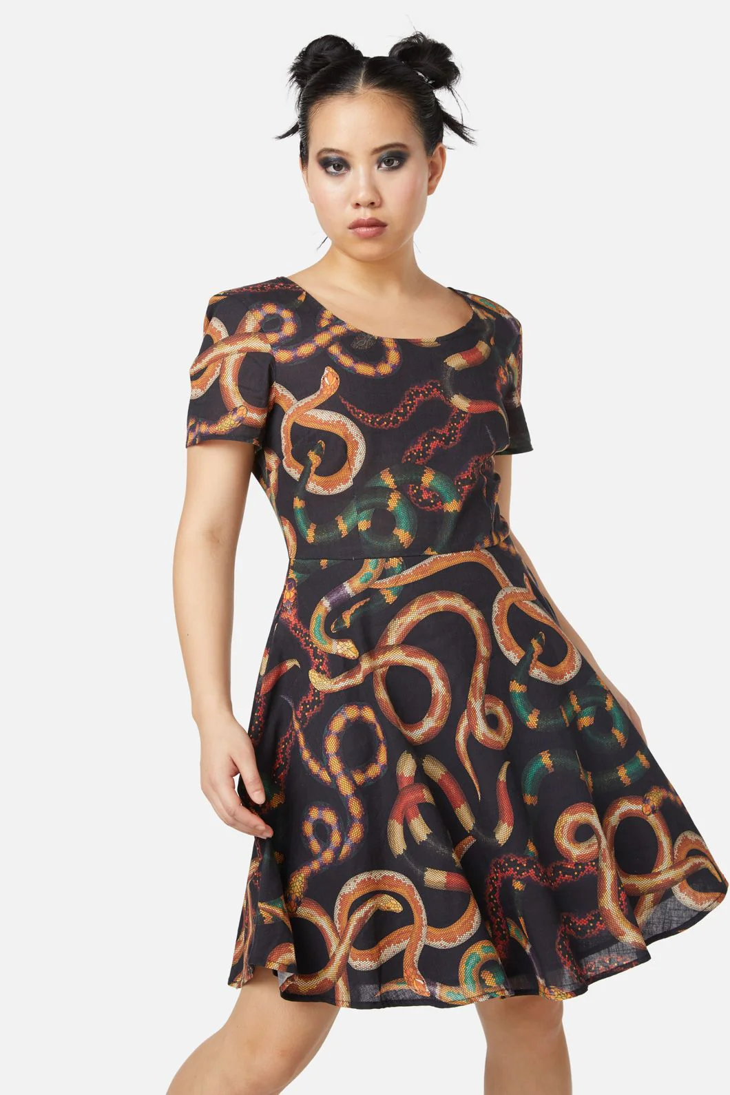 Serpent Print Cotton Dress - Image 2