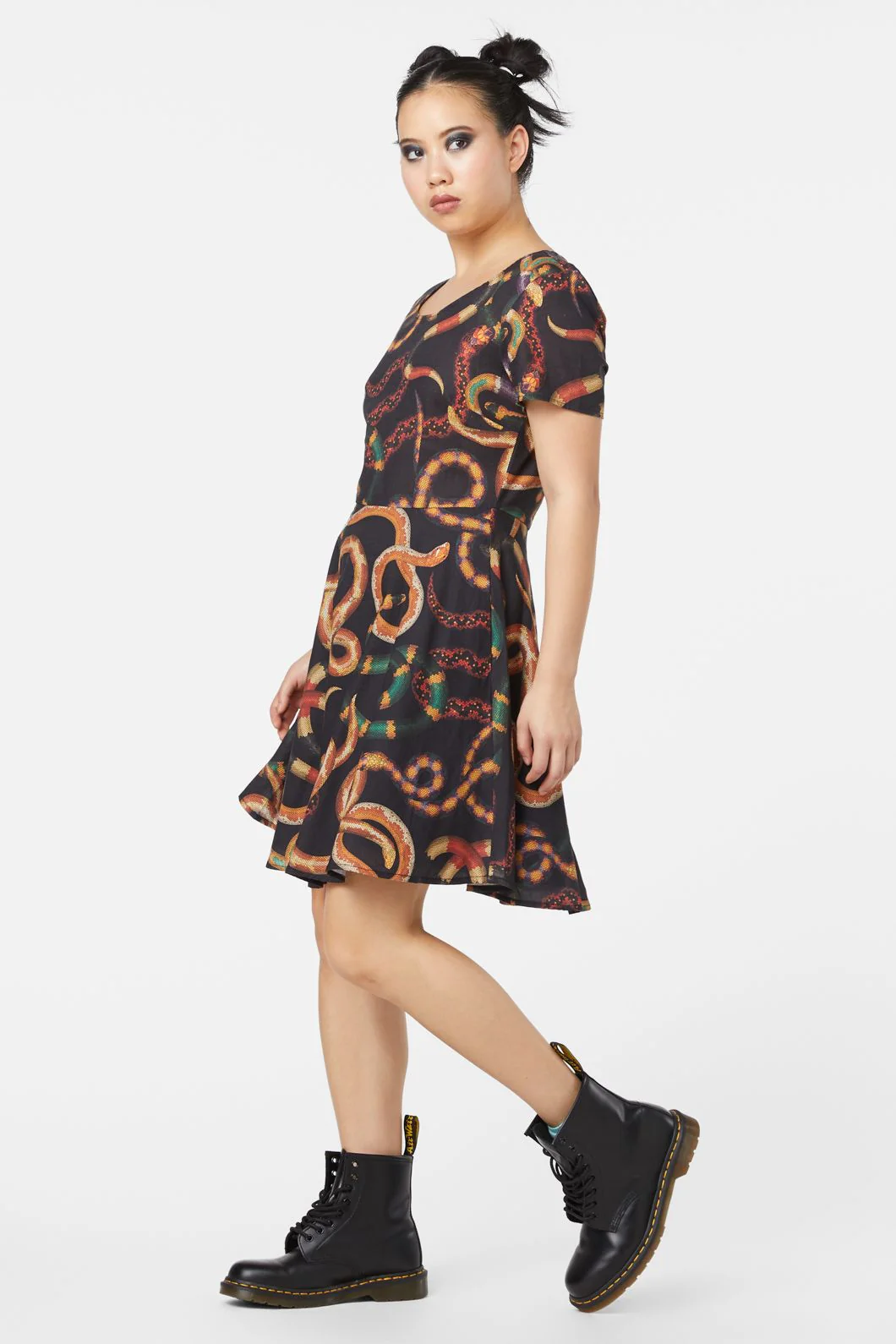 Serpent Print Cotton Dress - Image 3