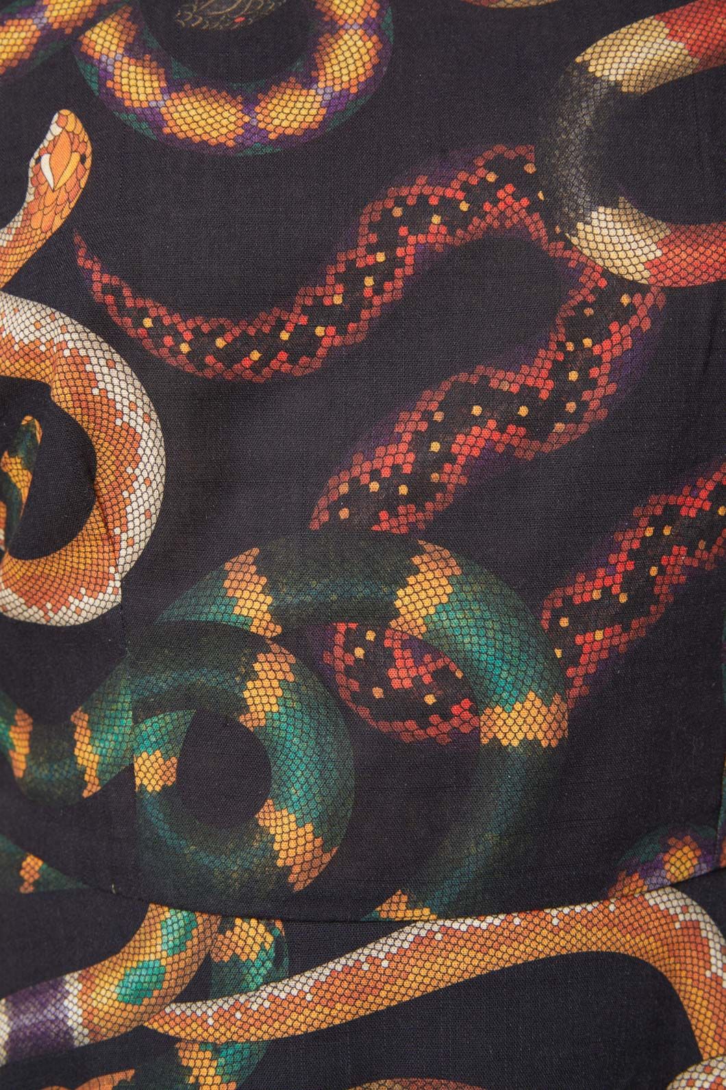 Serpent Print Cotton Dress - Image 4
