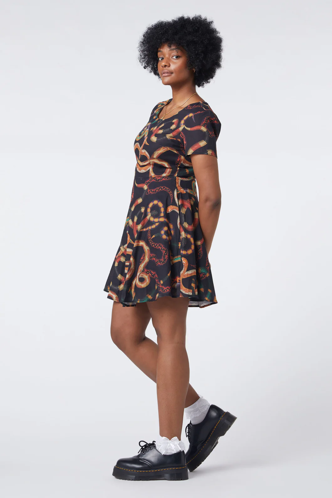 Serpent Print Cotton Dress - Image 9