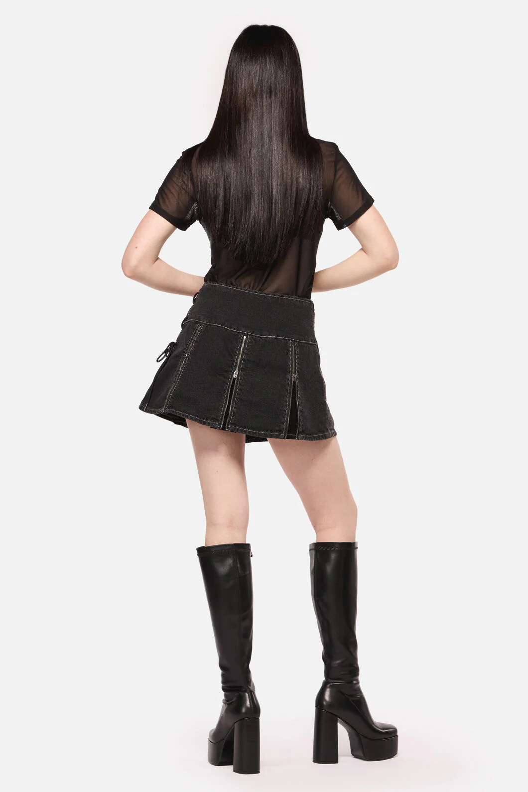 Sigil Denim Pleated Skort - Image 4