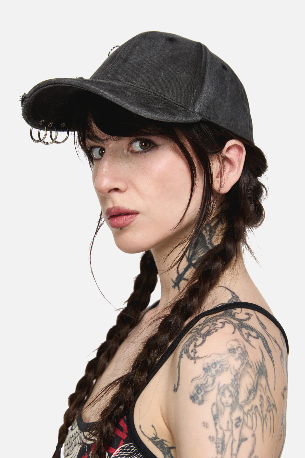 Simple Distressed Pierced Cap - Image 3