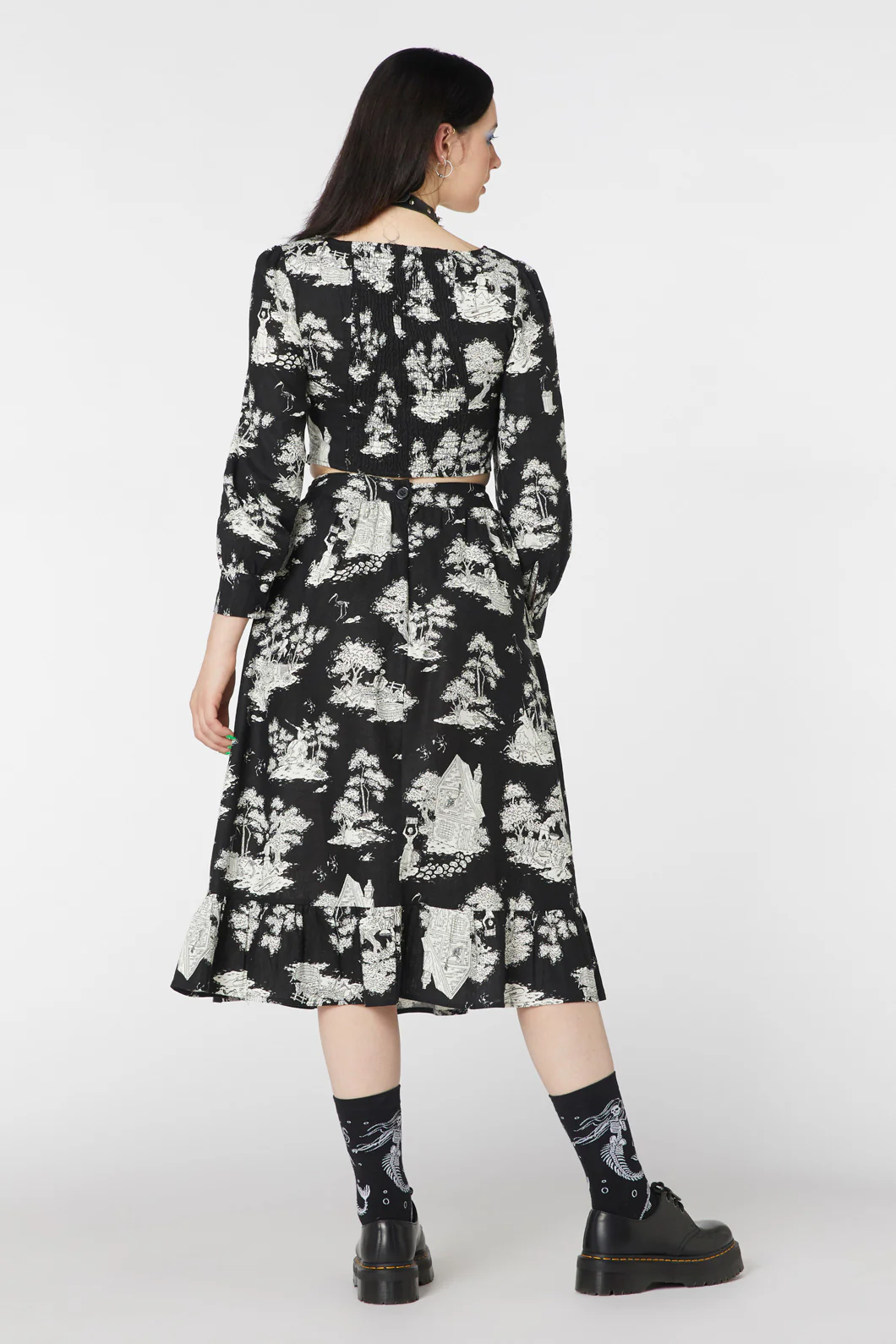 Skelly Toile Frill Midi Skirt - Image 10