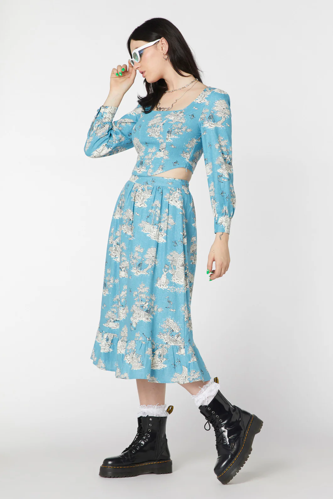 Skelly Toile Frill Midi Skirt - Image 4