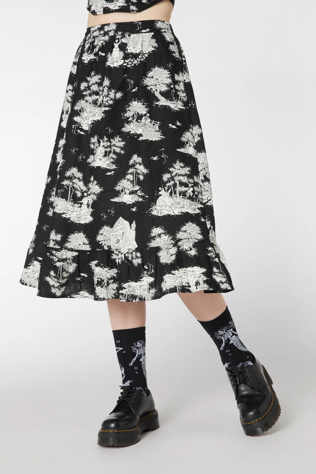 Skelly Toile Frill Midi Skirt - Image 7