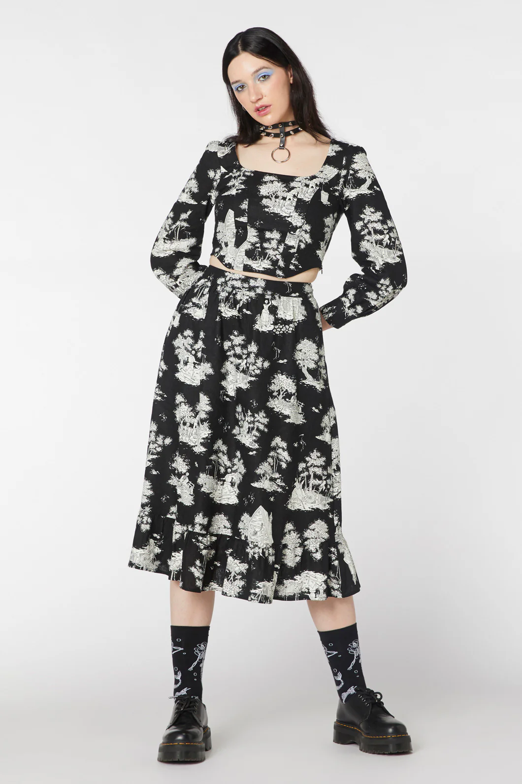 Skelly Toile Puff Sleeve Top - Image 14