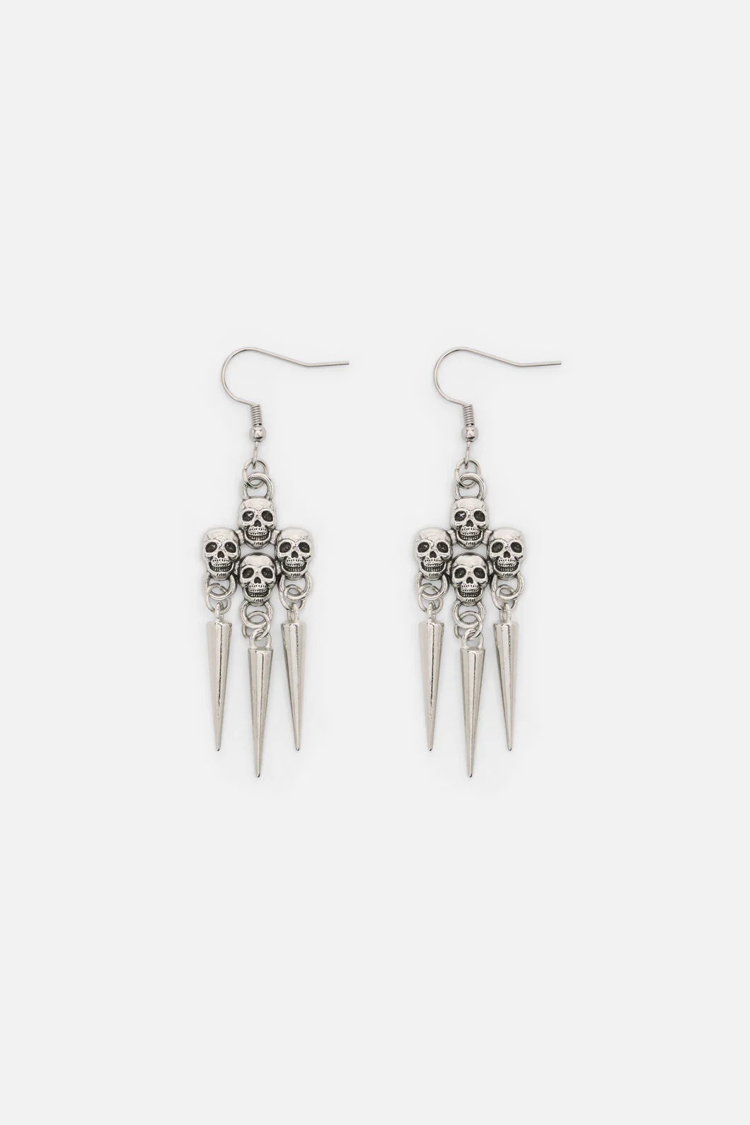Skull Drop Spike Earrings - Image 3