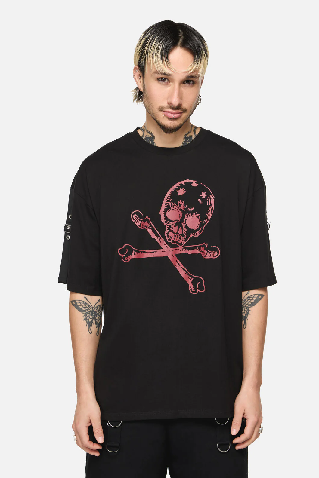Skull Grunge Print Tee - Image 2