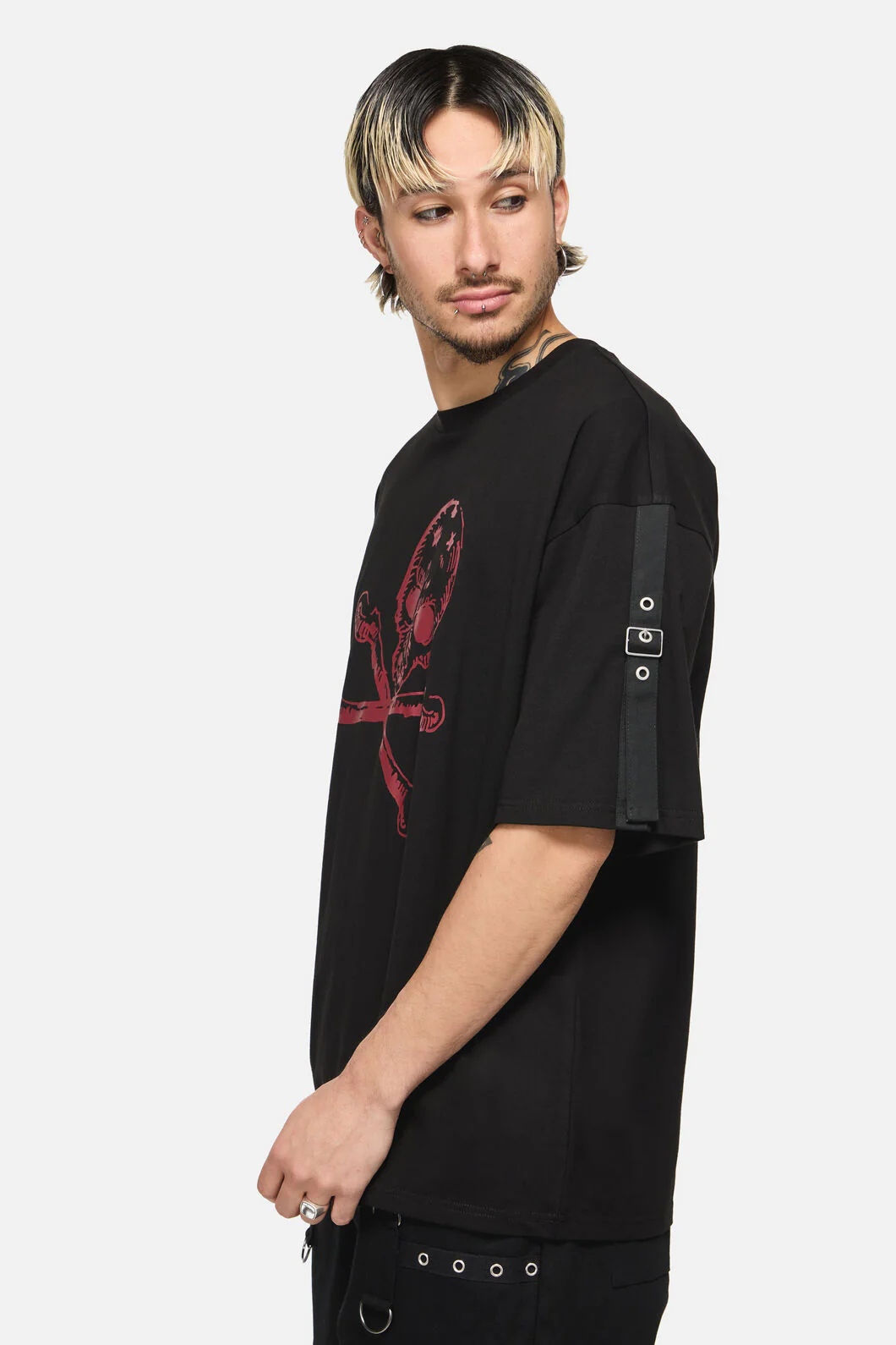 Skull Grunge Print Tee - Image 3