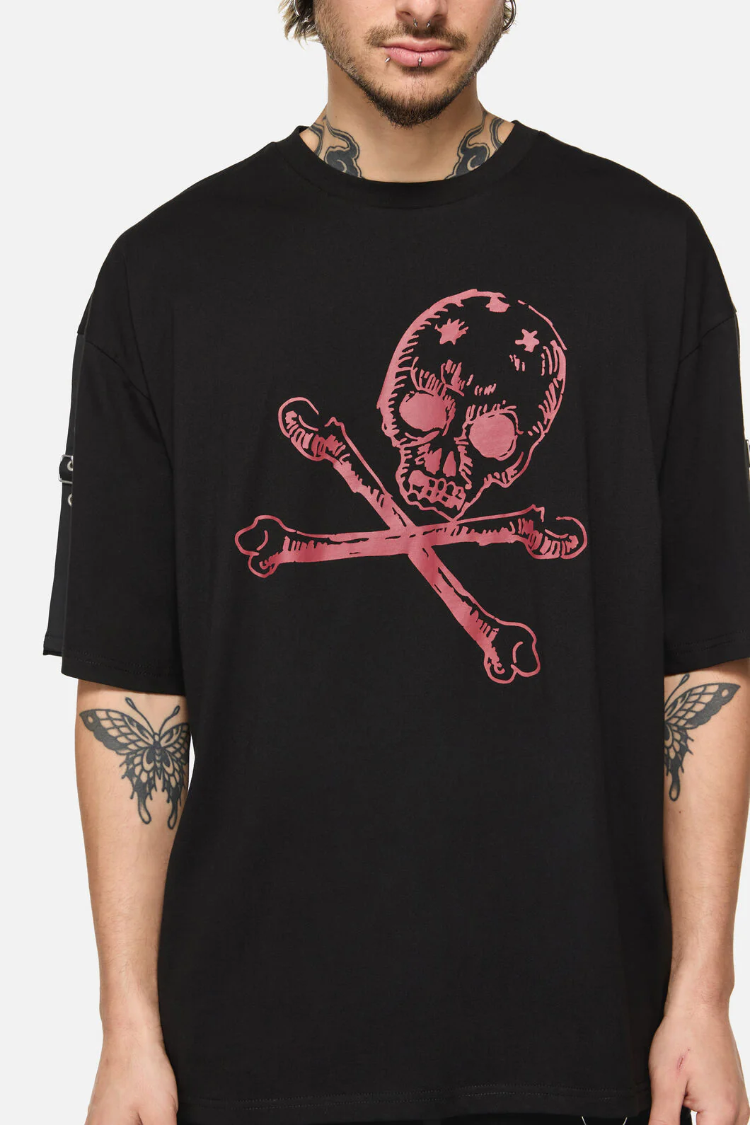 Skull Grunge Print Tee - Image 5