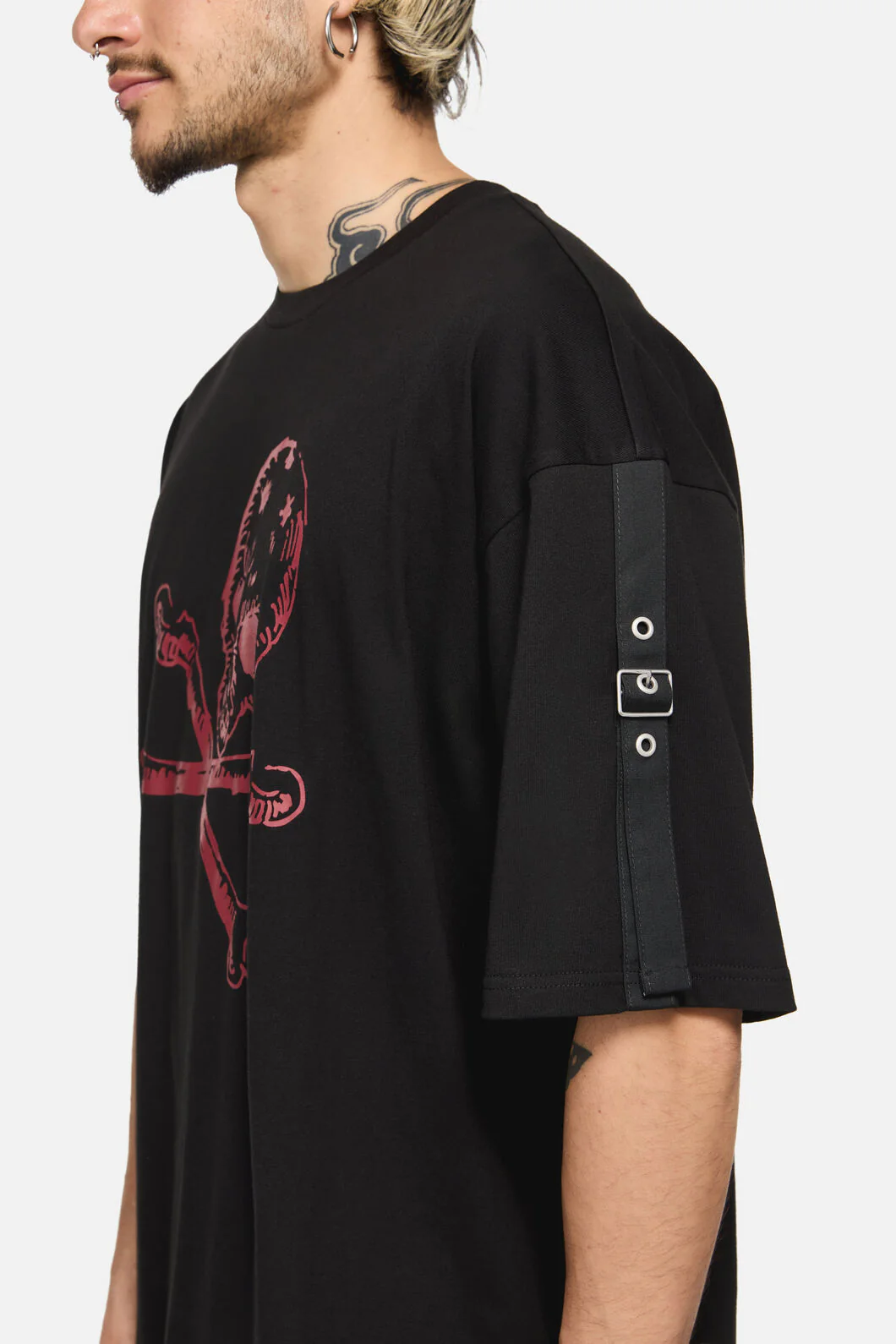 Skull Grunge Print Tee - Image 6