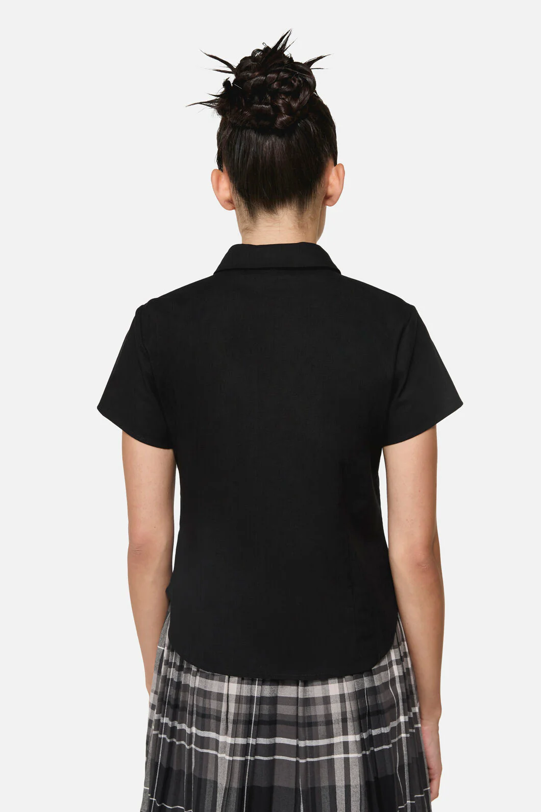 Snips Tie Trim Goth Blouse - Image 4