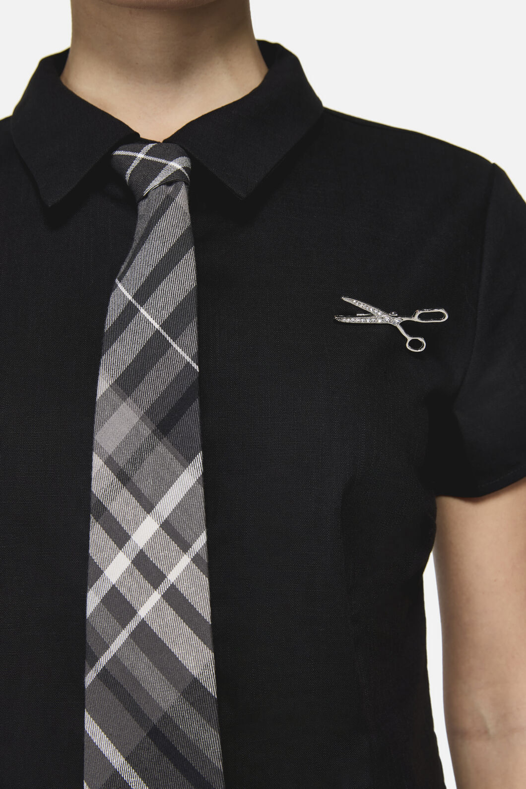 Snips Tie Trim Goth Blouse - Image 6