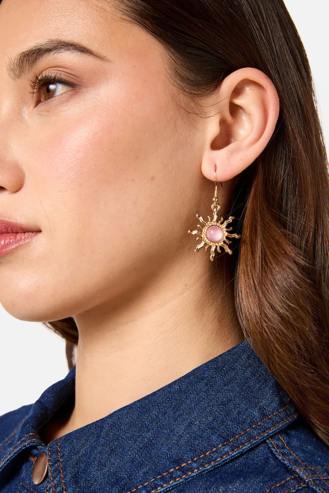 Soft Pink Sun Earrings - Image 2