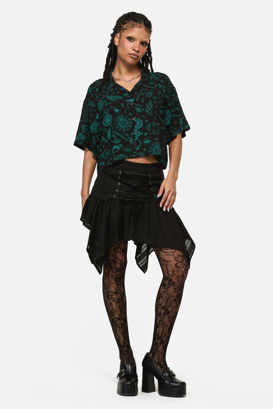 Spellbook Goth Print Blouse - Image 4