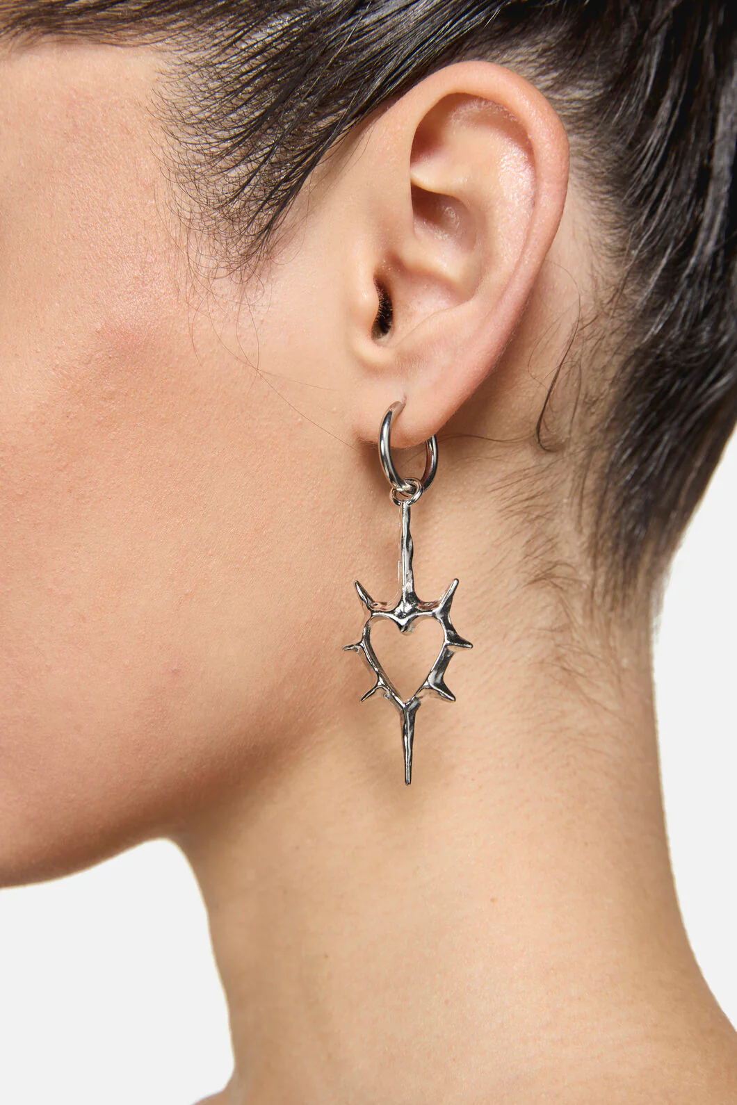 Spiked Heart Sleeper Earrings - Image 3