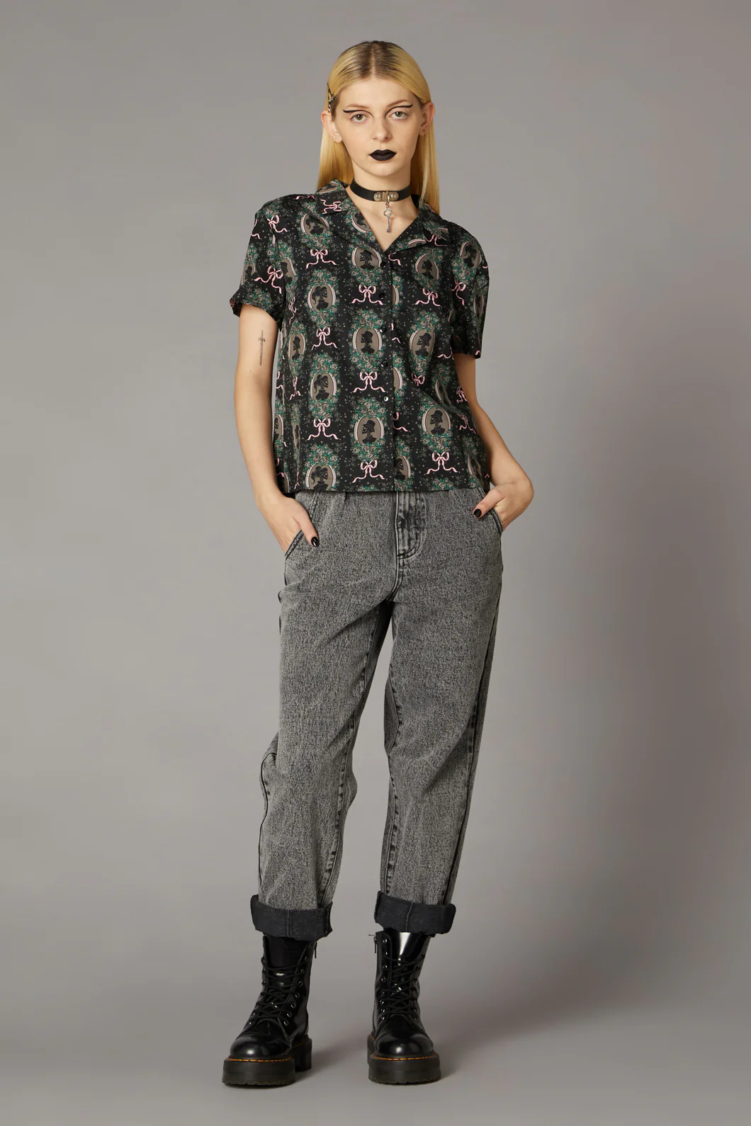 Spooky Cameo Print Blouse - Image 2