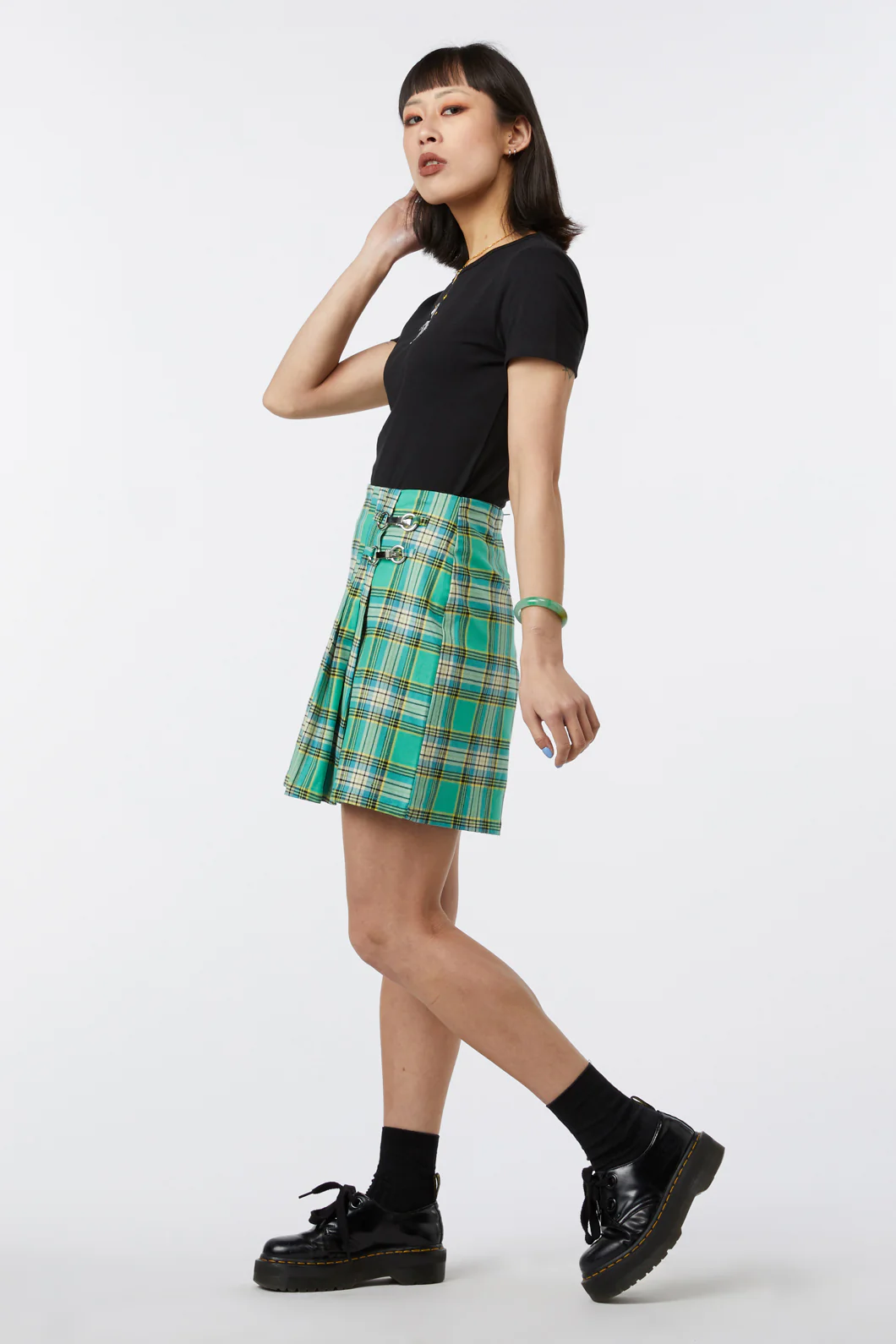 Spring Tartan Pleat Skort - Image 8