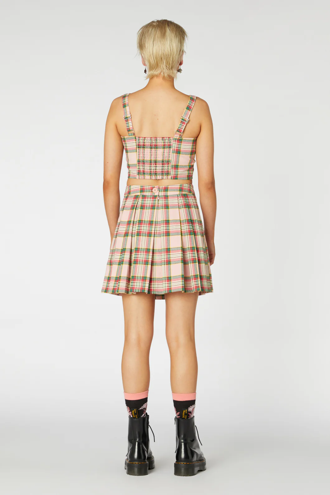 Spring Tartan Strap Crop Top - Image 4