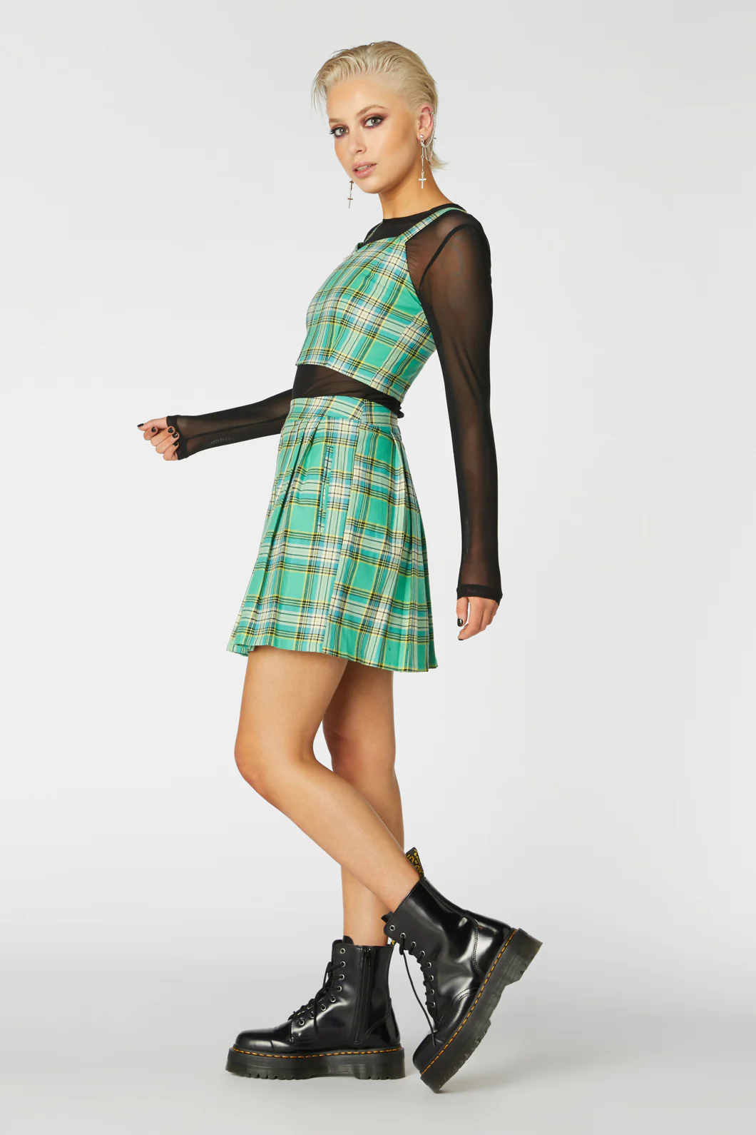 Spring Tartan Strap Crop Top - Image 8