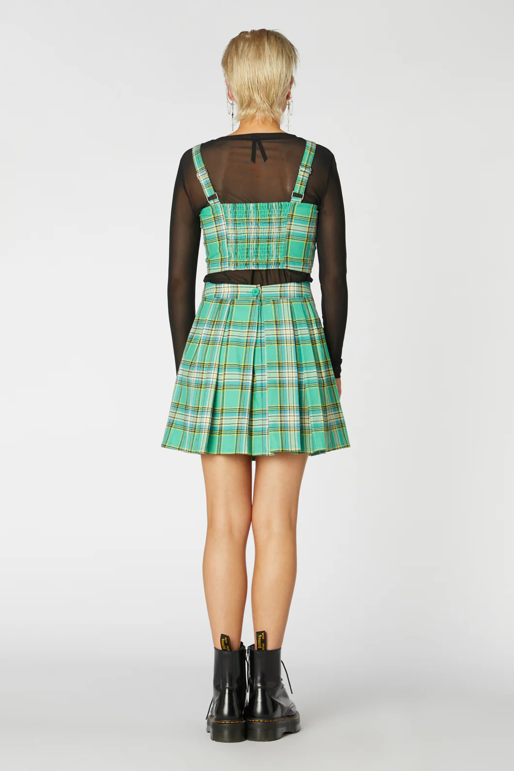 Spring Tartan Strap Crop Top - Image 9