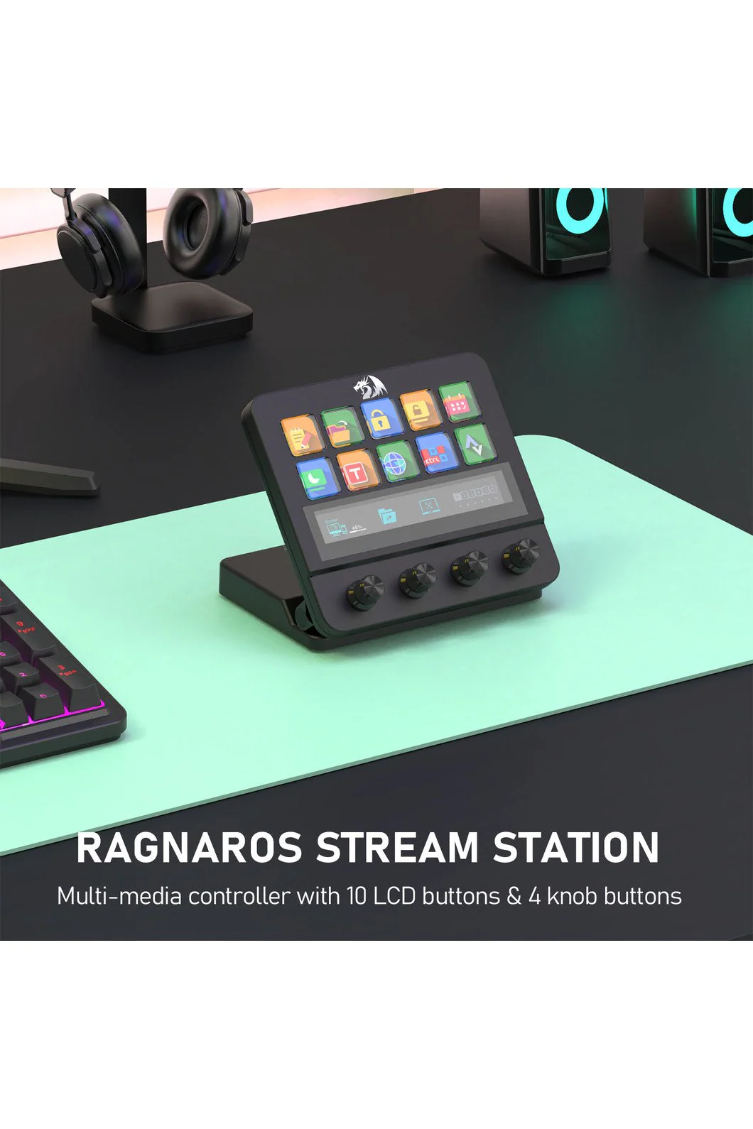 Redragon SS-552 Ragnaros Black Adjustable Macro Stream Control Station - Image 8