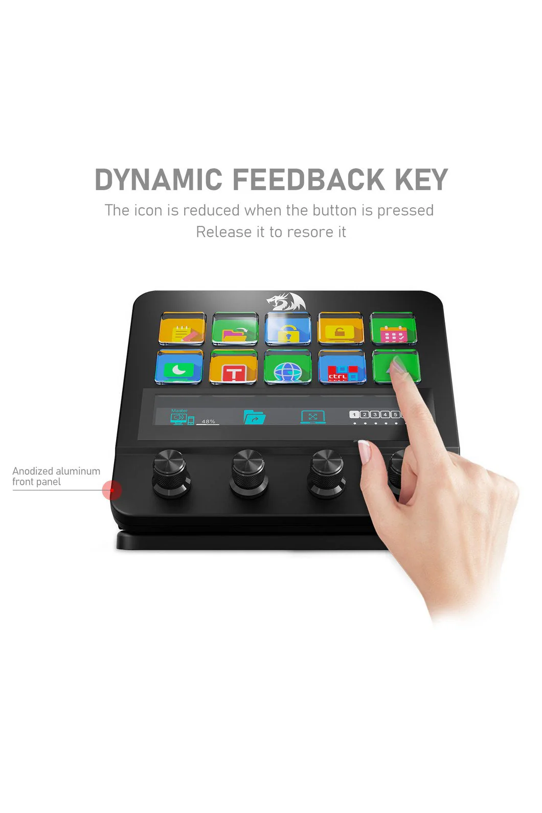 Redragon SS-552 Ragnaros Black Adjustable Macro Stream Control Station - Image 9