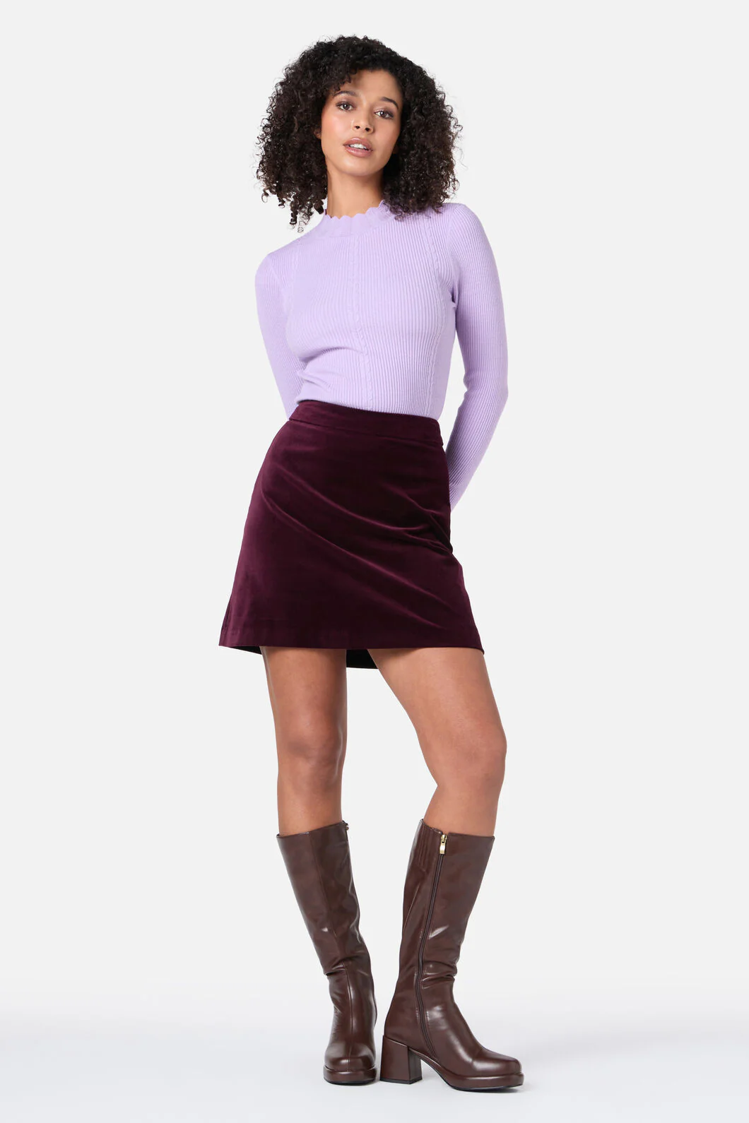 Stella Velvet Mini Skirt - Image 2