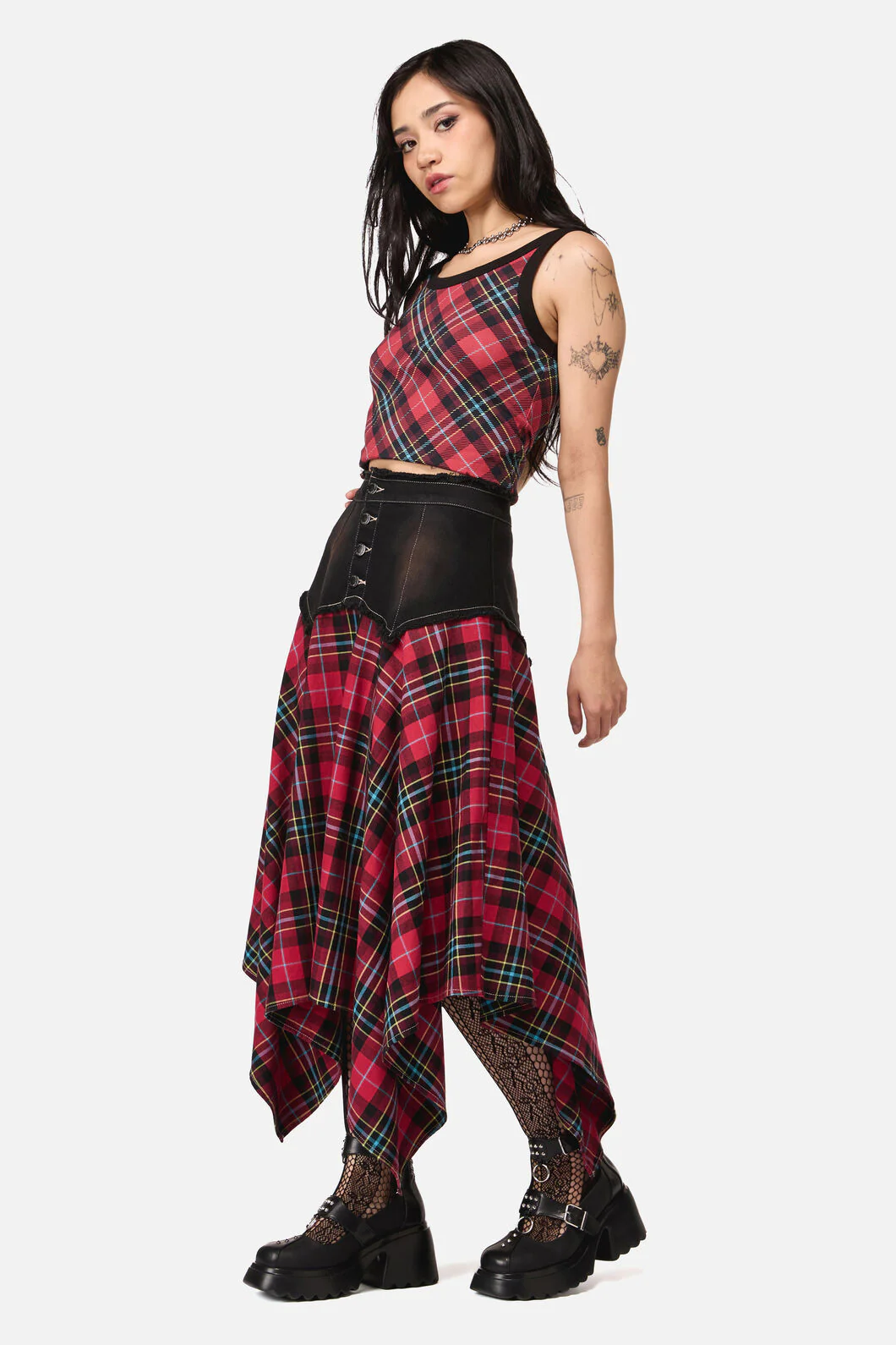 Stop It Tartan Long Skirt - Image 4