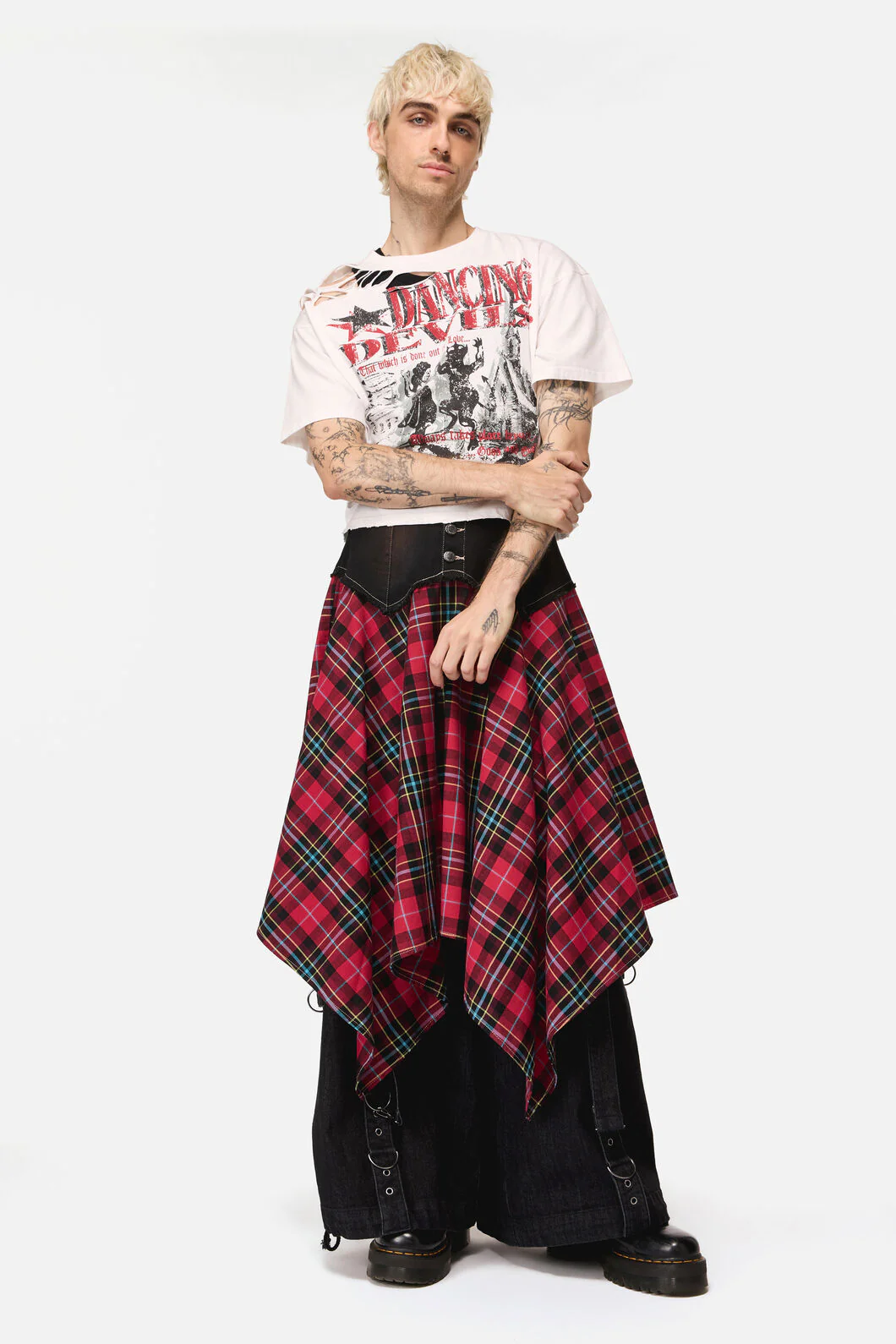 Stop It Tartan Long Skirt - Image 7