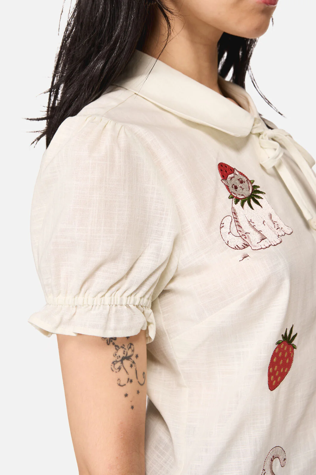 Strawberry Cat Badge Blouse - Image 6