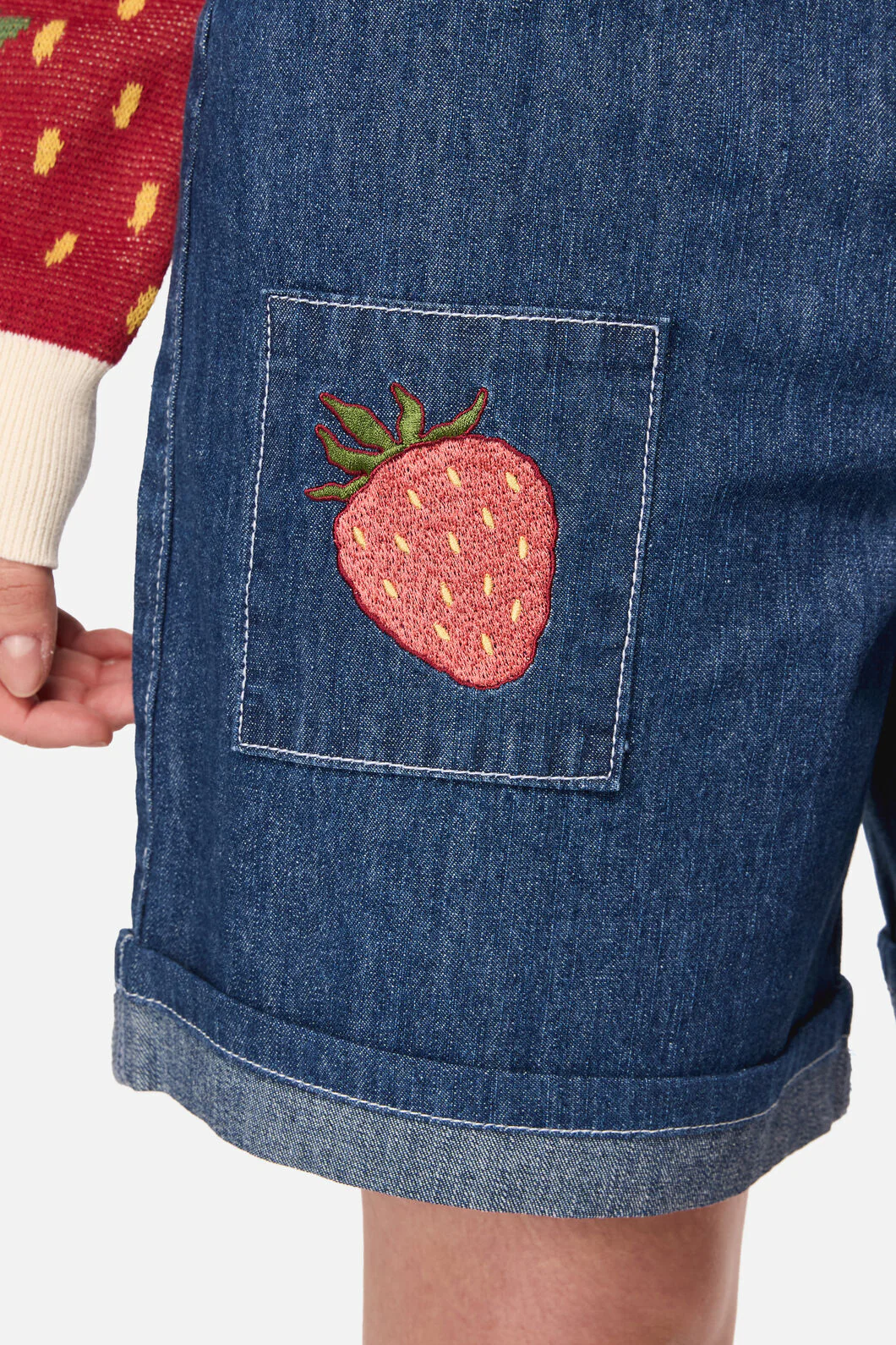Strawberry Cat Emb Short - Image 5