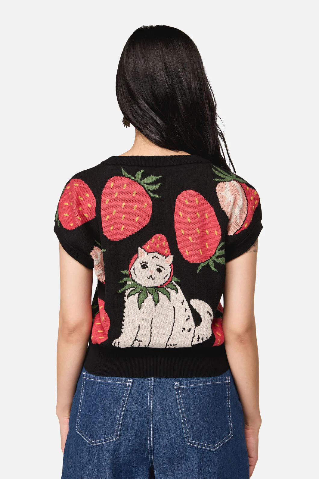 Strawberry Cat Knit Top - Image 3
