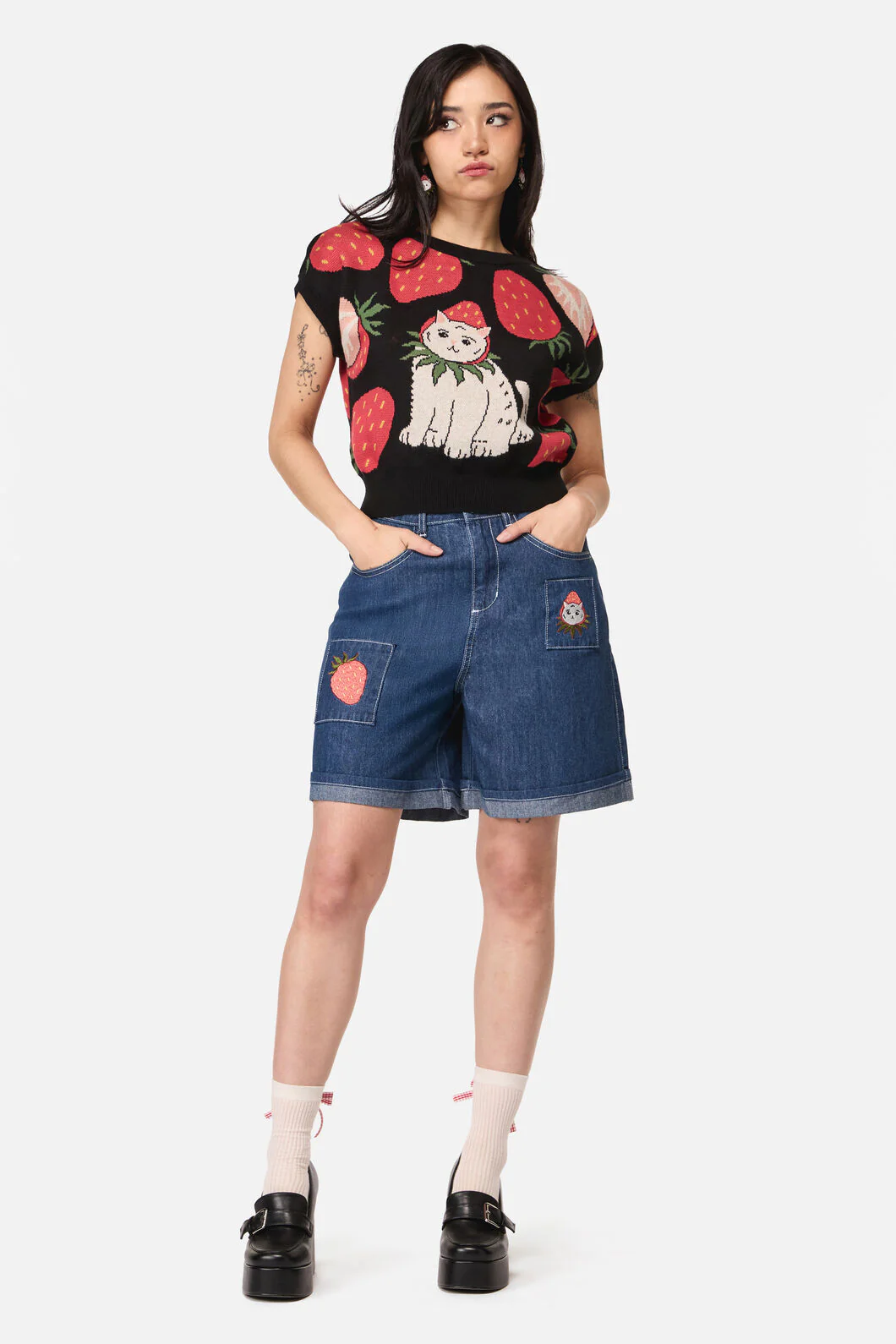 Strawberry Cat Knit Top - Image 4