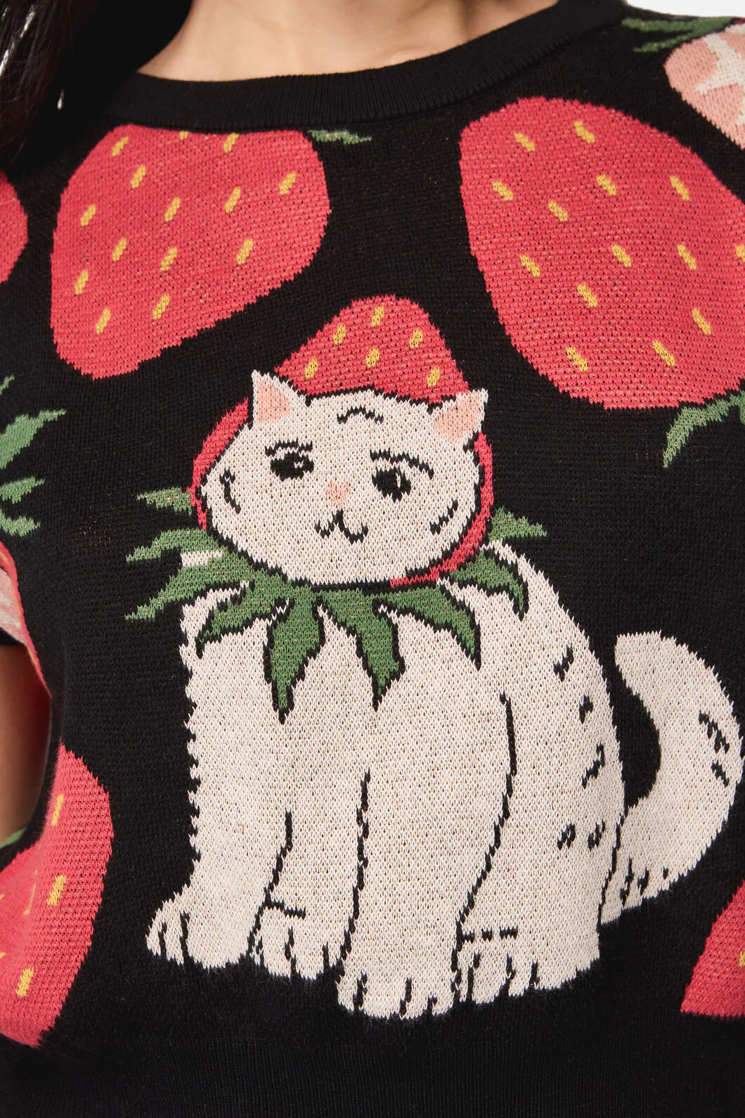 Strawberry Cat Knit Top - Image 5